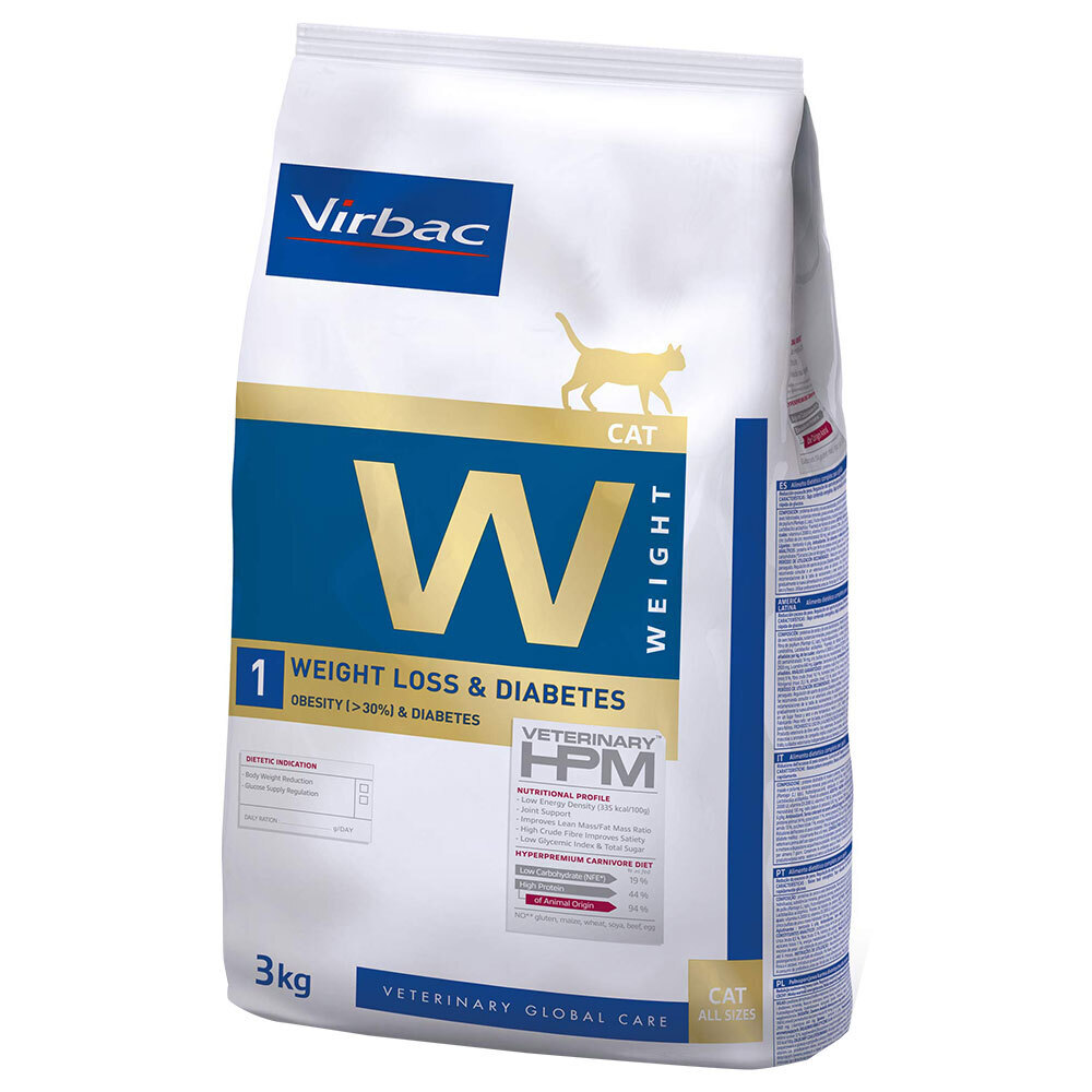 3kg veterinary hpm cat weight loss & diabetes virbac kattenvoer