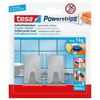 Praxis Tesa powerstrips zelfklevende haak metaal 2kg - 2 stuks aanbieding