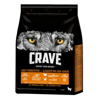 Zooplus 2,8kg adult honden met kalkoen en kip crave hondenvoer aanbieding