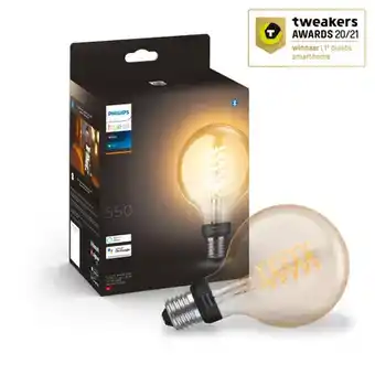 Praxis Philips hue filament lamp globe warm wit e27 aanbieding