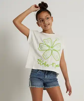 terStal Meisjes t-shirt met embroidery wit in maat aanbieding