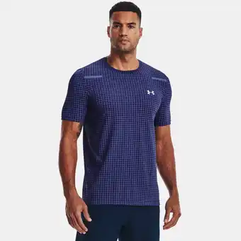 Under Armour Herenshirt under armour seamless grid met korte mouwen sonar blauw / grijs mist xxl aanbieding