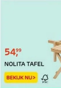 Praxis Nolita tafel aanbieding