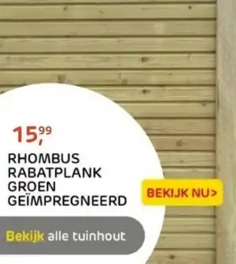 Praxis Rhombus rabatplank groen geïmpregneerd aanbieding