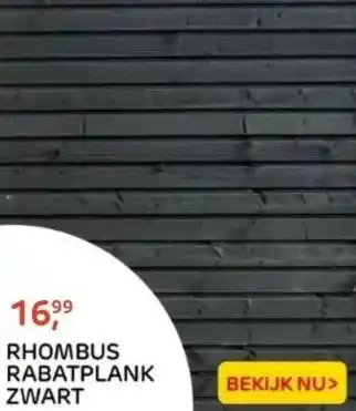 Praxis Rhombus rabatplank zwart aanbieding