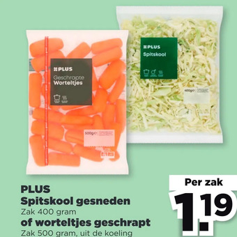 PLUS Plus spitskool gesneden aanbieding