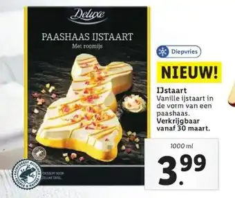 Lidl Ijstaart vanille ijstaart in de vorm van een paashaas. verkrijgbaar vanaf 30 maart. aanbieding