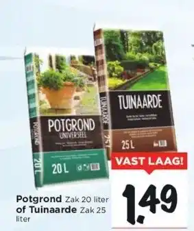 Vomar Voordeelmarkt Potgrond zak 20 liter of tuinaarde zak 25 liter aanbieding