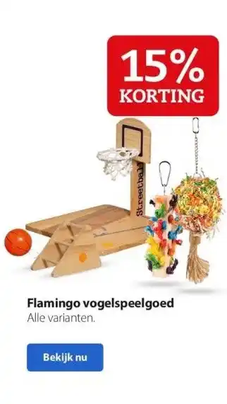 Boerenbond Flamingo vogelspeelgoed aanbieding