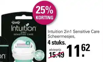 De Online Drogist Intuition 2in1 sensitive care scheermesjes, aanbieding