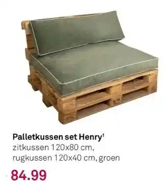 Karwei Palletkussen set henry¹ zitkussen 120x80 cm, rugkussen 120x40 cm, groen aanbieding