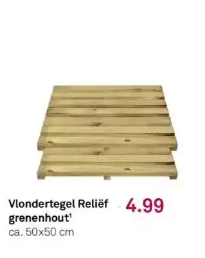 Karwei Vlondertegel reliëf 4.99 grenenhout¹ ca. 50x50 cm aanbieding