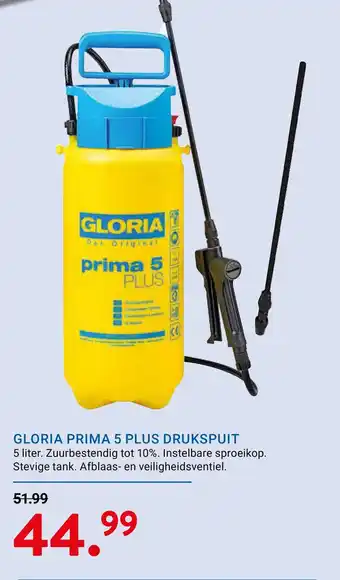 Kluswijs Gloria prima 5 plus drukspuit aanbieding