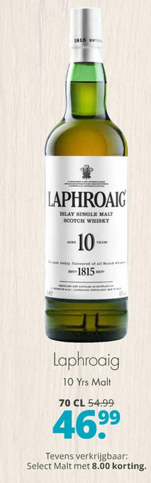 Mitra Laphroaig 10 yrs malt aanbieding
