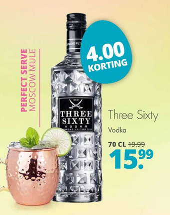Mitra Three sixty vodka aanbieding
