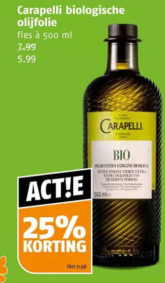 Poiesz Carapelli biologische olijfolie aanbieding