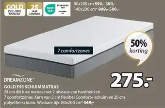 Jysk Dreamzone* gold f95 schuimmatras aanbieding