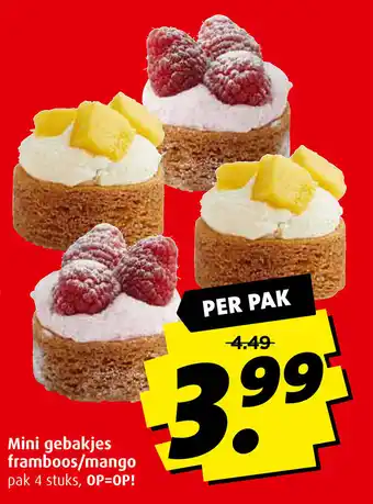 Boni Mini gebakjes framboos/mango aanbieding