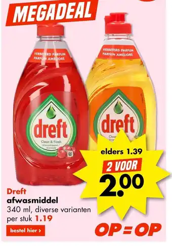 Wibra Dreft afwasmiddel 340ML aanbieding