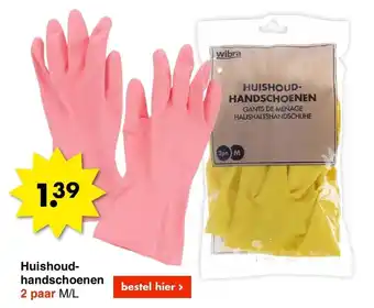 Wibra Huishoud-handschoenen 2 paar aanbieding