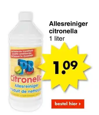 Wibra Allesreiniger citronella 1 liter aanbieding