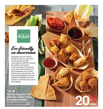 Sligro Take Dis Bagastro Tips, palm tips, houten bakjes en amuseschaaltjes aanbieding