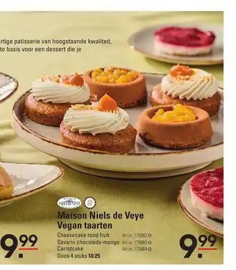 Sligro Maison Niels de Veye Vegan taarten aanbieding