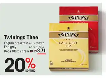 Sligro Twinings thee earl grey 100x2 gram aanbieding