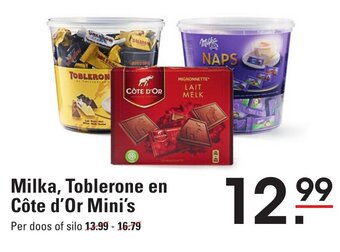 Sligro Milka, Toblerone en Cote d'Or mini's aanbieding