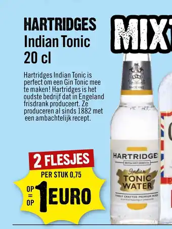 Dirck 3 Hartridges Indian Tonic 20 cl 2 flesjes aanbieding