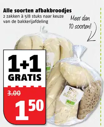 Poiesz Alle soorten afbakbroodjes 2*5/8 st aanbieding