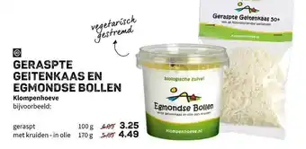 Ekoplaza Geraspte Geitenkaas En Egmondse Bollen Klompenhoeve aanbieding