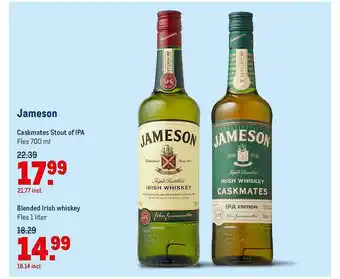 Makro Jameson Caskmates Stout Of IPA Of Blended Irish Whiskey aanbieding