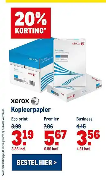 Makro Xerox Kopieerpapier 20% Korting aanbieding