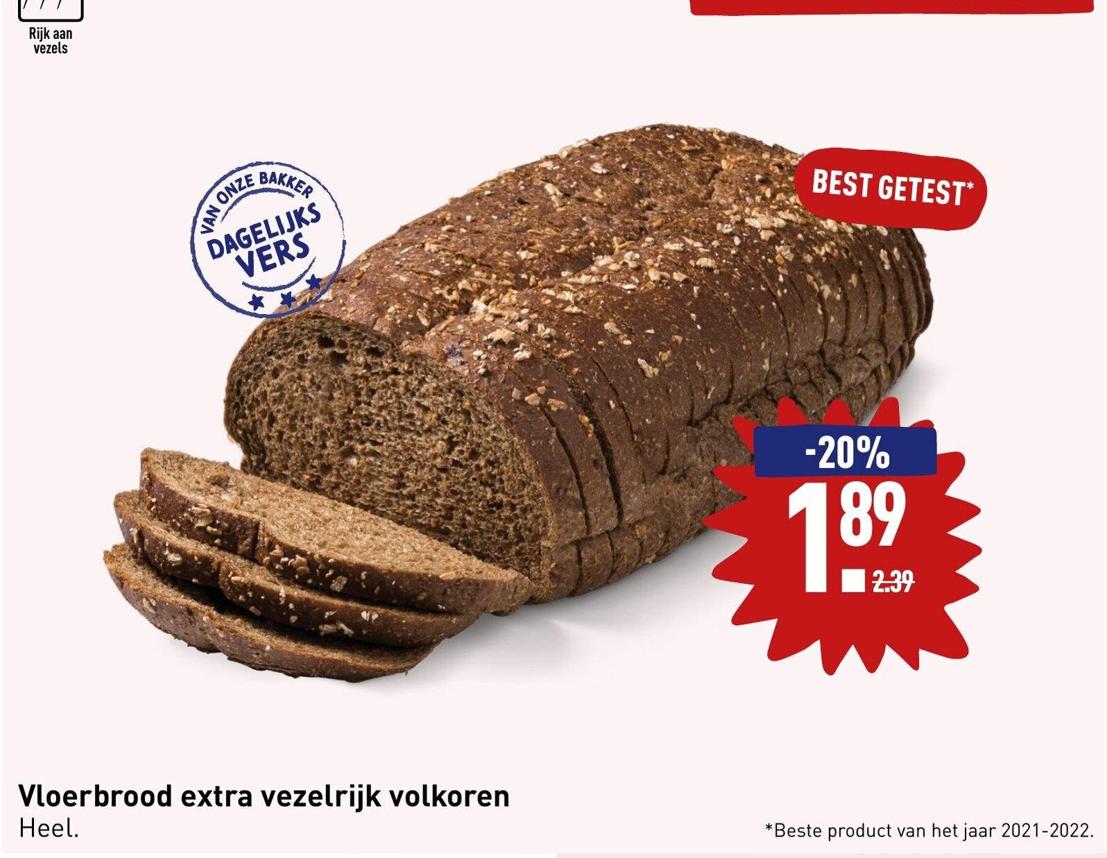 Vloerbrood extra vezelrijk volkoren aanbieding bij ALDI
