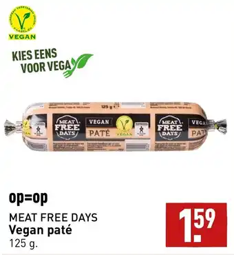 ALDI Meat free days vegan pate 125g aanbieding