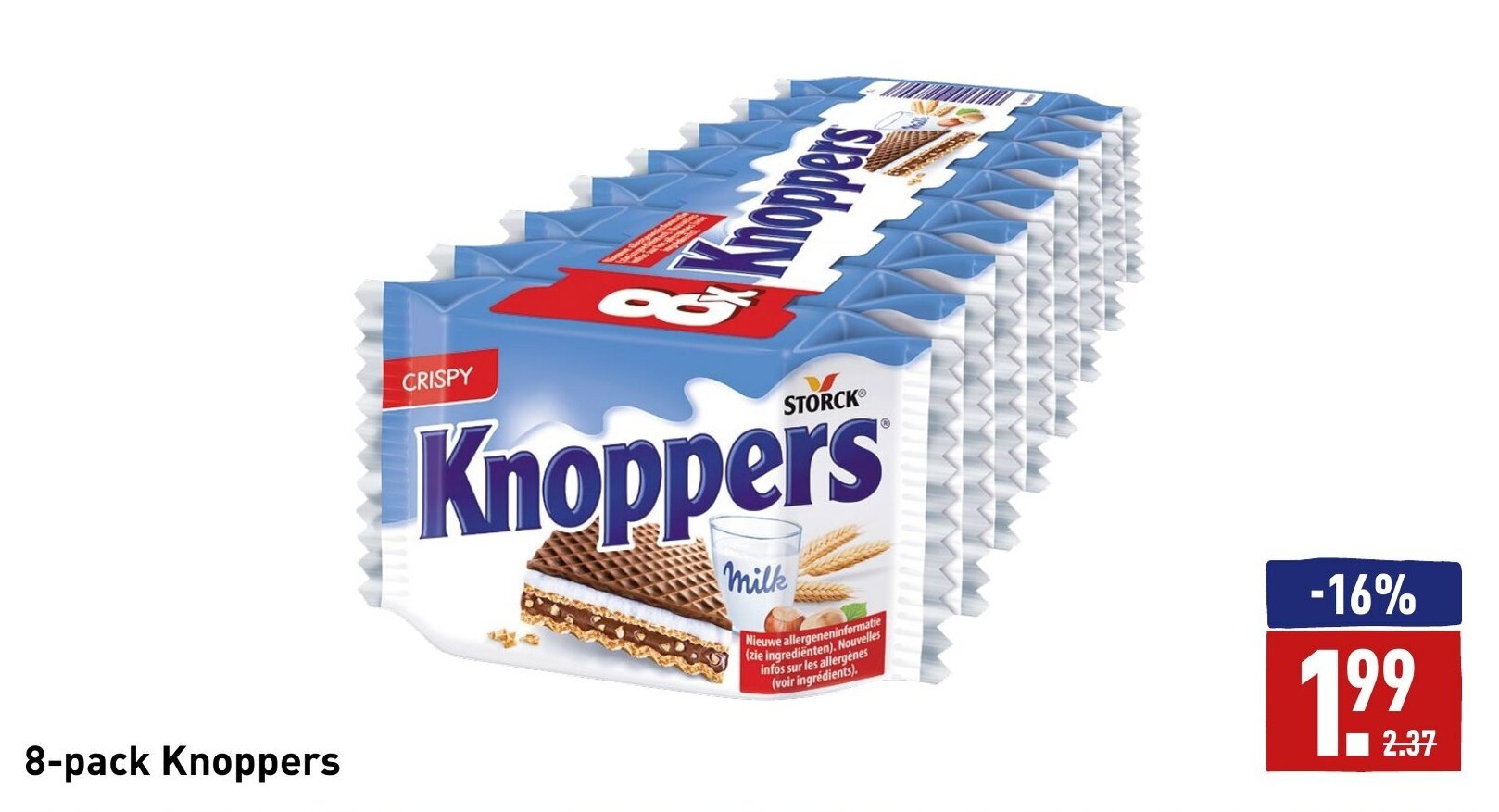 8pack knoppers aanbieding bij ALDI