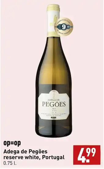 ALDI Adega de pegoes reserve white, portugal 0.75 liter aanbieding