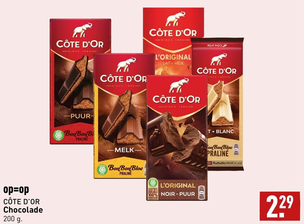 Cote d'or chocolade 200g aanbieding bij ALDI