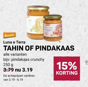 Ekoplaza Luna e terra tahin of pindakaas aanbieding