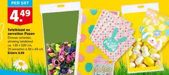 Hoogvliet Tafelkleed en servetten pasen aanbieding