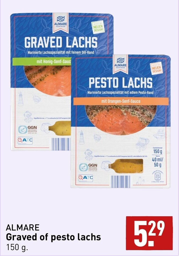 Almare graved of pesto lachs 150g aanbieding bij ALDI