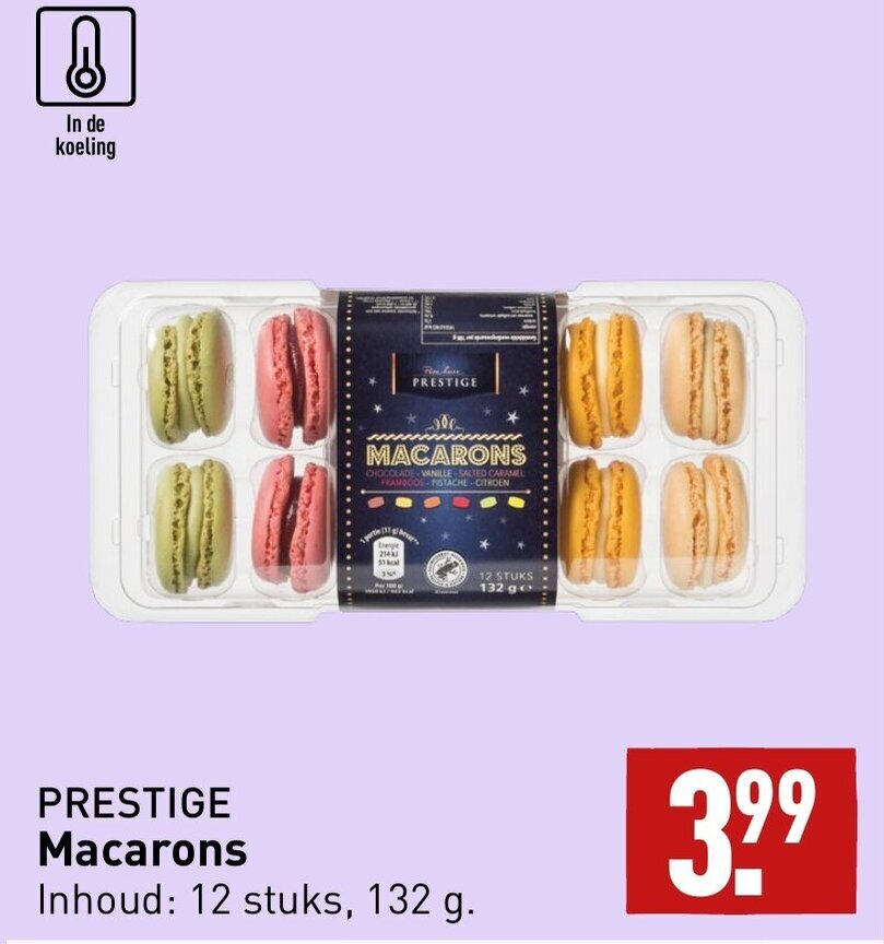Prestige macarons 132g aanbieding bij ALDI