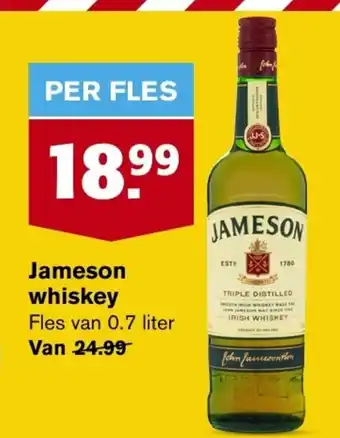 Hoogvliet Jameson whiskey 0.7 liter aanbieding