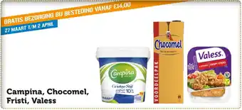 Coop Campina, Chocomel, Fristi, Valess aanbieding