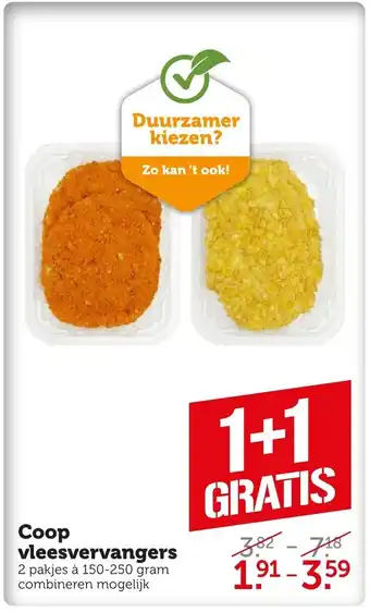 Coop Vlleesvervangers 2 pakjes a 150-250 gram aanbieding