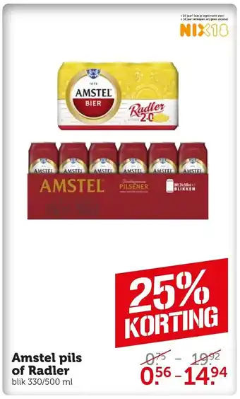 Coop Amstel pils of Radler 330/500 ml aanbieding