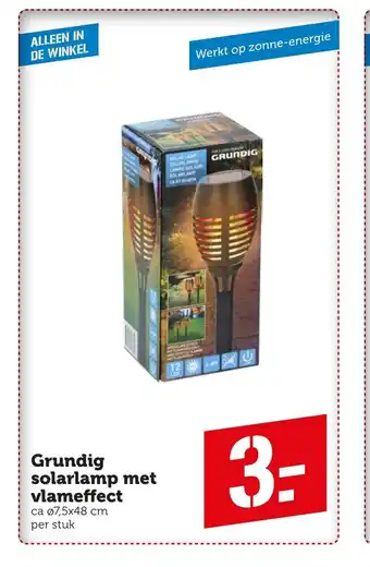 Coop Grundig solarlmao met vlameeffect 7,5x48 cm aanbieding