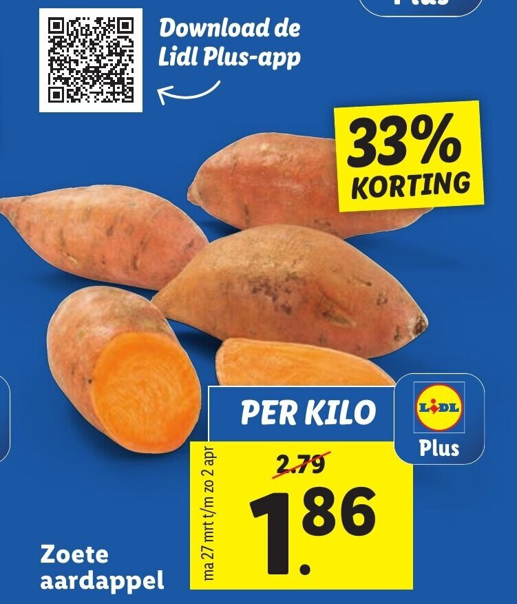 Zoete aardappel aanbieding bij Lidl