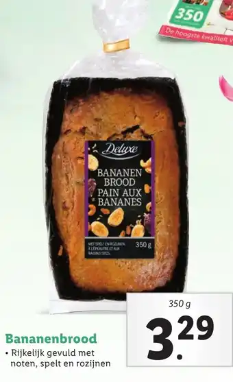 Lidl Bananenbrood 350g aanbieding